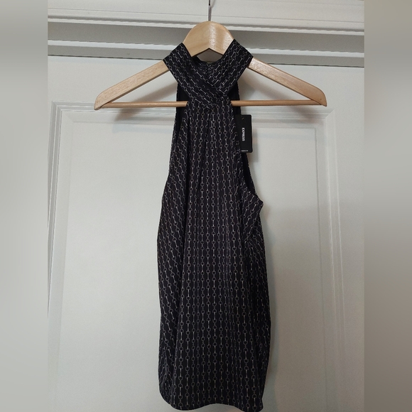Express Black and White Patterned Tank Top - Picture 2 of 5